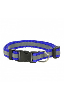 Ошейник светоотражающий нейлон Каскад с пряжкой-защелкой 1,5 см на шею 33-40 см, синий