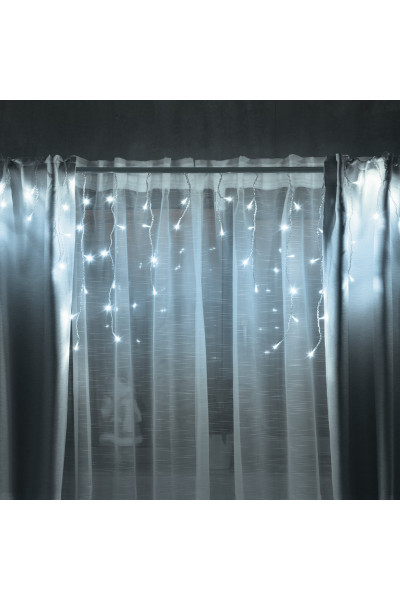 Светодиодная гирлянда для дома (холодный свет) Vegas Бахрома 48 LED, 12 нитей, 2х0,6 м, 220V 55113 Светодиодная гирлянда для дома (холодный свет) Vegas Бахрома 48 LED, 12 нитей, 2х0,6 м, 220V 55113