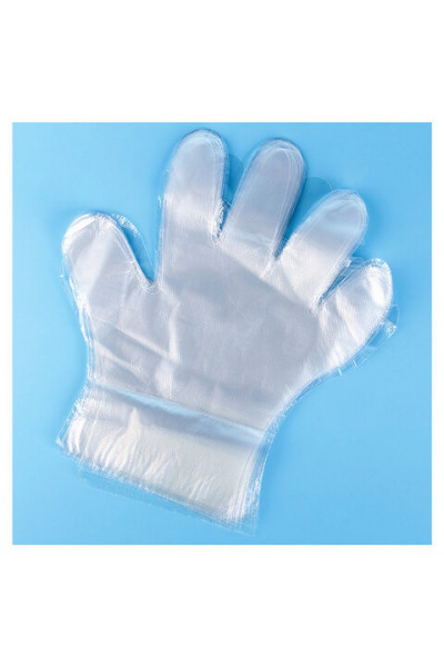 Перчатки полиэтиленовые одноразовые 50 пар (100шт), размер М (средний), 6 мкм Перчатки полиэтиленовые одноразовые 50 пар (100шт), размер М (средний), 6 мкм