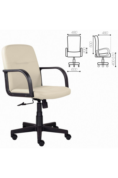 Кресло оператора Brabix Top MG-333 кожзам, бежевое 532554 Кресло оператора Brabix Top MG-333 кожзам, бежевое 532554