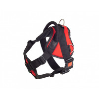 Шлейка с грудью, фаст с блокировкой Каскад L шея 60-80 см, грудь 80-110 см, красная