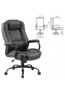Кресло руководителя Brabix Premium Heavy Duty HD-002 до 200 кг, экокожа, черное 531829