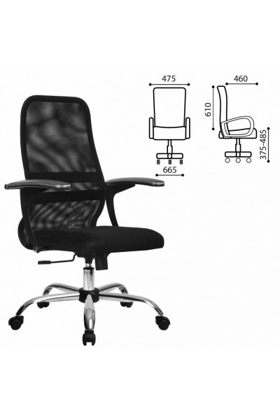 Кресло офисное Metta SU-C-8-Т ткань-сетка, черное Кресло офисное Metta SU-C-8-Т ткань-сетка, черное