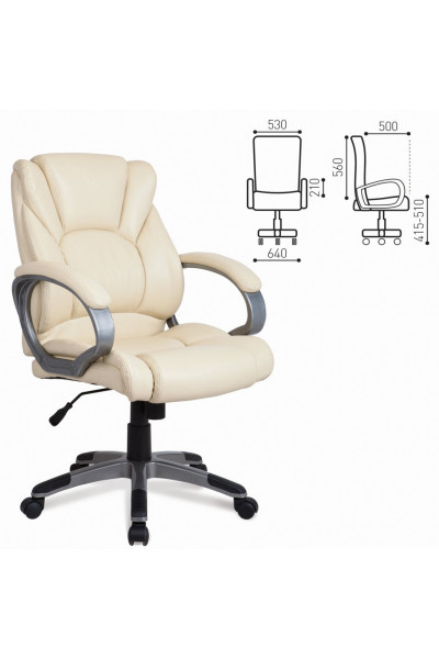 Кресло руководителя Brabix Eldorado EX-504 экокожа, бежевое 531167 Кресло руководителя Brabix Eldorado EX-504 экокожа, бежевое 531167