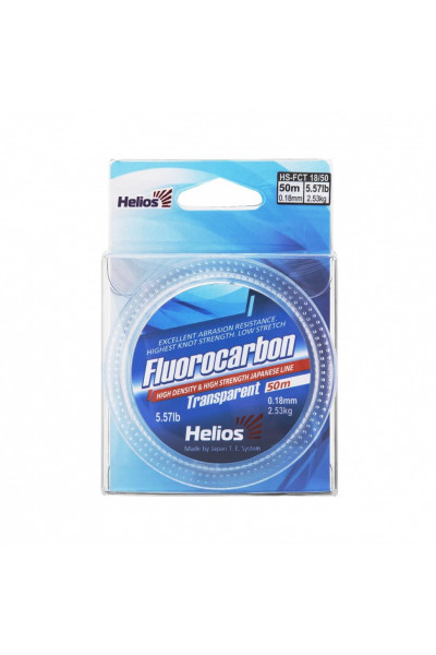 Леска флюорокарбон Helios Fluorocarbon 0,18мм 50м Transparent HS-FCT 18/50 Леска флюорокарбон Helios Fluorocarbon 0,18мм 50м Transparent HS-FCT 18/50