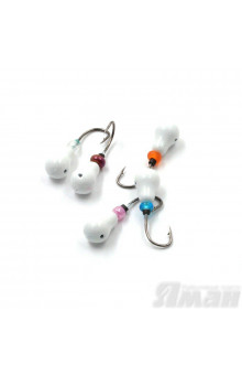 Мормышка литая Яман Груша, 0,5 г, Kumho №26, цвет бел. с/накопит. (5 шт.) Я-МР1245БС