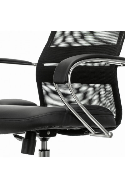 Кресло офисное Brabix Premium Stalker EX-608 CH сетка/ткань/кожзам, черное 532091 Кресло офисное Brabix Premium Stalker EX-608 CH сетка/ткань/кожзам, черное 532091