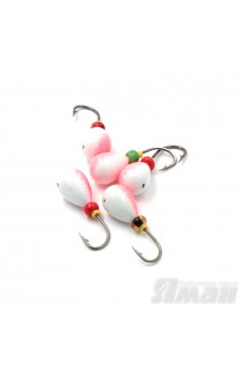 Мормышка литая Яман Капля, 0,6 г, Kumho №28, цвет фц. красный с/накопит. (5 шт.) Я-МР1247ФКС