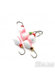 Мормышка литая Яман Капля, 0,6 г, Kumho №28, цвет фц. красный с/накопит. (5 шт.) Я-МР1247ФКС