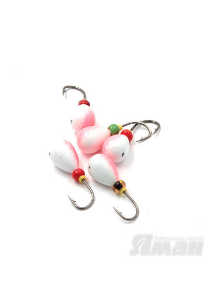 Мормышка литая Яман Капля, 0,6 г, Kumho №28, цвет фц. красный с/накопит. (5 шт.) Я-МР1247ФКС