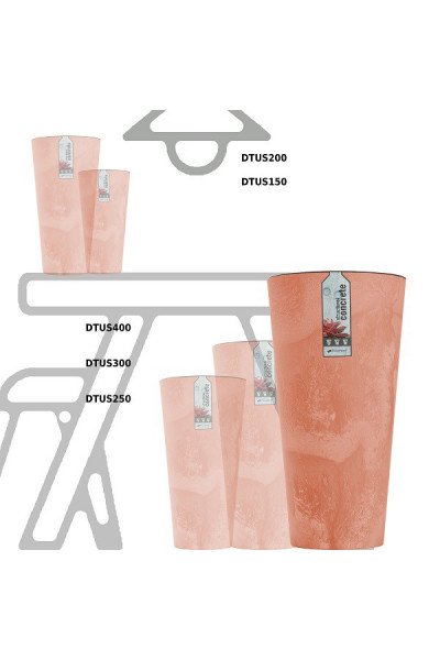 Кашпо для цветов Tubus Slim Beton Effect DTUS400E-R624 (35/64 л) 2 предмета Кашпо для цветов Tubus Slim Beton Effect DTUS400E-R624 (35/64 л) 2 предмета