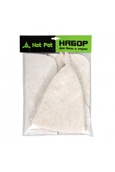 Набор для бани Hot Pot (шапка, коврик) войлок 42006 Набор для бани Hot Pot (шапка, коврик) войлок 42006