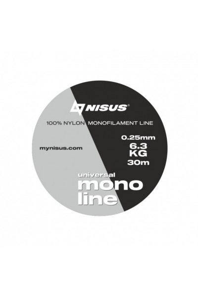 Леска Nisus Monoline Universal 0,25мм 30м Transparent Nylon N-MU-025-30 Леска Nisus Monoline Universal 0,25мм 30м Transparent Nylon N-MU-025-30