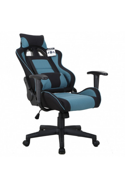 Кресло компьютерное Brabix GT Racer GM-100 ткань, черно-голубое 531818