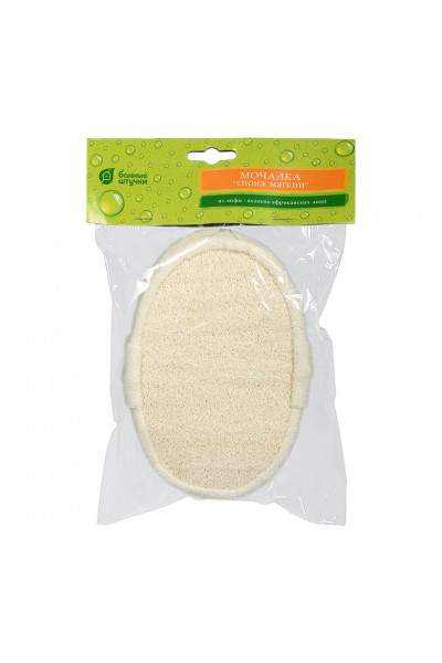 Мочалка из люфы Банные Штучки спонж мягкий с хлопком 40002 Мочалка из люфы Банные Штучки спонж мягкий с хлопком 40002