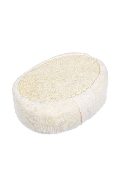 Мочалка из люфы Банные Штучки спонж мягкий с хлопком 40002