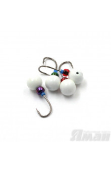 Мормышка литая Яман Дробинка, 0,5 г, Kumho №41, цвет бел. с/накопит. (5 шт.) Я-МР1254БС