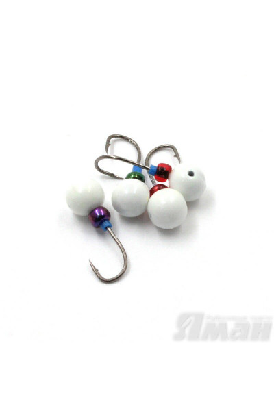 Мормышка литая Яман Дробинка, 0,5 г, Kumho №41, цвет бел. с/накопит. (5 шт.) Я-МР1254БС