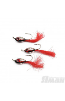 Мормышка Яман Подсадка малек с ушком, L-11 мм, 0,16 г, №10, цвет красный (3 шт.) Я-МР1863