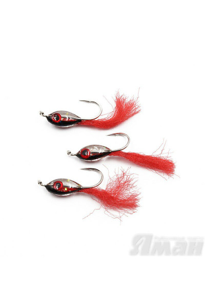 Мормышка Яман Подсадка малек с ушком, L-11 мм, 0,16 г, №10, цвет красный (3 шт.) Я-МР1863