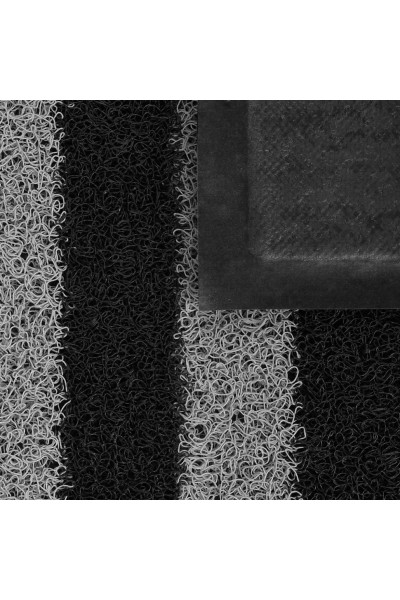 Коврик придверный пористый Vortex 40*60 черно-серые полосы 22408 Коврик придверный пористый Vortex 40*60 черно-серые полосы 22408