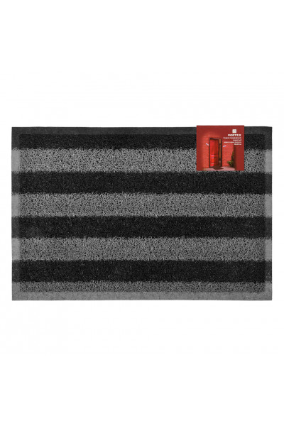 Коврик придверный пористый Vortex 40*60 черно-серые полосы 22408 Коврик придверный пористый Vortex 40*60 черно-серые полосы 22408
