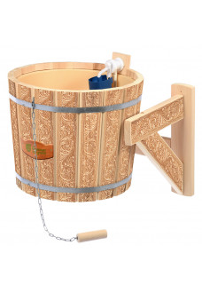 Обливное устройство для бани Банные Штучки Цветы с клапаном, липа 16 л 33425