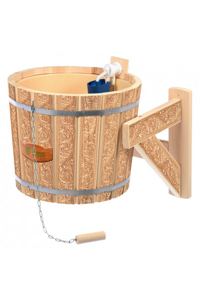 Обливное устройство для бани Банные Штучки Цветы с клапаном, липа 16 л 33425