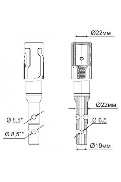 Удлинитель шнека универсальный Тонар УШ-400.22 d22 мм Удлинитель шнека универсальный Тонар УШ-400.22 d22 мм