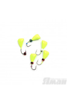 Мормышка литая Яман Дрейссена Бол., 0,4 г, Kumho №25, цвет фц. желтый (5 шт.) Я-МР1669