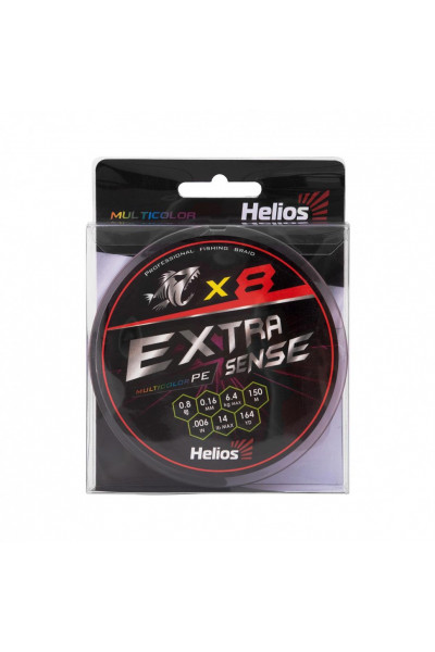 Шнур плетеный Helios Extrasense X8 PE 0.8/14LB 0,16мм 150м Multicolor HS-ES-X8-0.8/14LB Шнур плетеный Helios Extrasense X8 PE 0.8/14LB 0,16мм 150м Multicolor HS-ES-X8-0.8/14LB