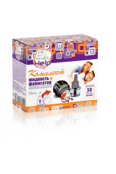 Комплект HELP против комаров: фумигатор и жидкость 30 ночей, инсектицидная (80502) Комплект HELP против комаров: фумигатор и жидкость 30 ночей, инсектицидная (80502)