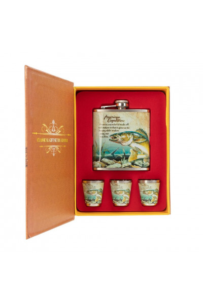 Фляжка и набор стопок Рыба 210 мл А02 Фляжка и набор стопок Рыба 210 мл А02