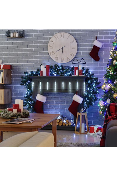 Светодиодная гирлянда (холодный свет) Vagas Сосульки 32 LED 2,1 м 220V 55131