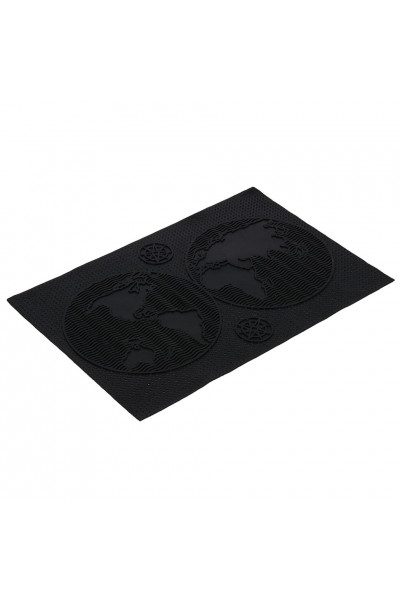 Коврик резиновый придверный Vortex Континенты 40х60 см черный 22459 Коврик резиновый придверный Vortex Континенты 40х60 см черный 22459