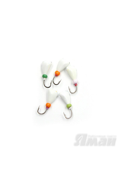 Мормышка литая Яман Дрейссена Бол., 0,4 г, Kumho №25, цвет бел. с/накопит. (5 шт.) Я-МР1670