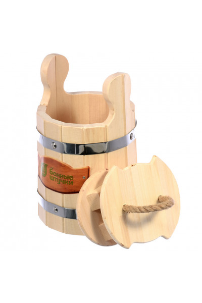 Кадка для воды и солений Банные Штучки с крышкой и гнетом липа 3 л 32700