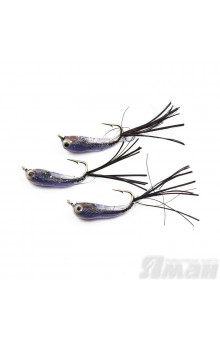 Мормышка Яман Малек пыздрик с ушком, L-15 мм, 0,2 г, Kumho №10, цвет черный (3 шт.) Я-МР1906