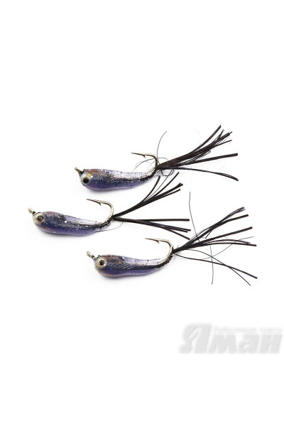 Мормышка Яман Малек пыздрик с ушком, L-15 мм, 0,2 г, Kumho №10, цвет черный (3 шт.) Я-МР1906