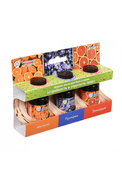 Набор эфирных масел Банные Штучки Стройность и упругость (апельсин,грейпфрут,розмарин) 3х15 мл 30001 Набор эфирных масел Банные Штучки Стройность и упругость (апельсин,грейпфрут,розмарин) 3х15 мл 30001