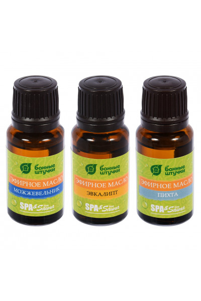 Набор эфирных масел Банные Штучки С легким паром (пихта, можжевельник, эвкалипт) 3х15 мл 30002 Набор эфирных масел Банные Штучки С легким паром (пихта, можжевельник, эвкалипт) 3х15 мл 30002