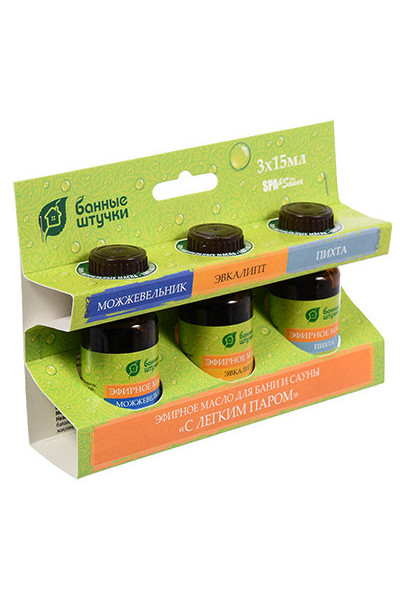Набор эфирных масел Банные Штучки С легким паром (пихта, можжевельник, эвкалипт) 3х15 мл 30002