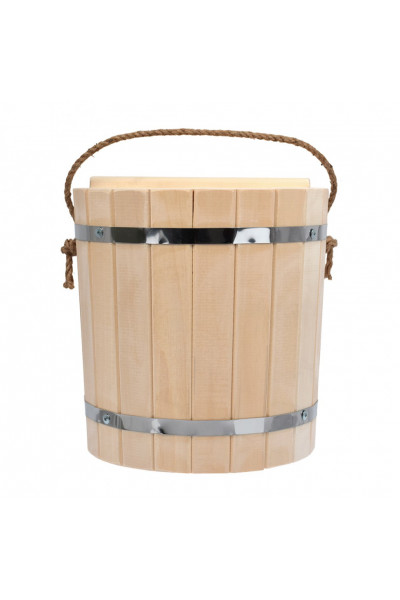 Ведро для бани Банные Штучки С легким паром, с пластиковой вставкой и крышкой, липа 9 л 31202