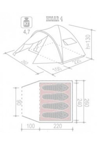 Палатка Indiana Hogar 4 Палатка Indiana Hogar 4