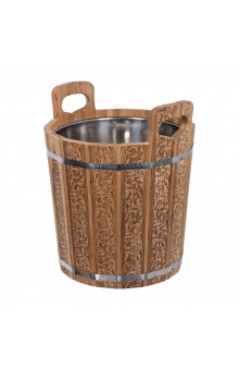 Запарник Банные Штучки Цветочный Орнамент с нержавеющей вставкой, дуб 20 л 33380