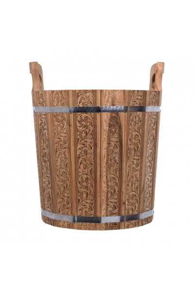 Запарник Банные Штучки Цветочный Орнамент с нержавеющей вставкой, дуб 20 л 33380 Запарник Банные Штучки Цветочный Орнамент с нержавеющей вставкой, дуб 20 л 33380