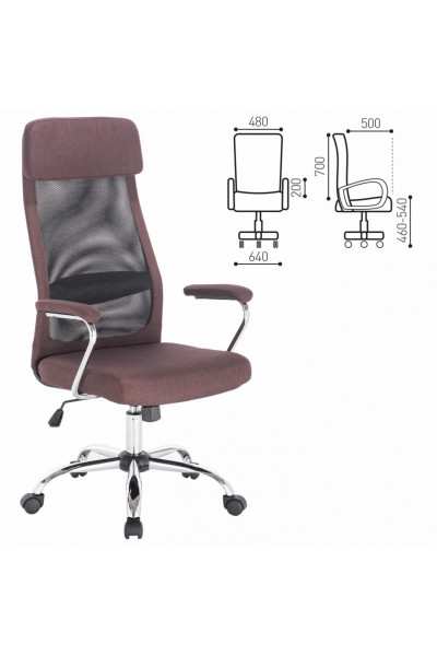 Кресло офисное Brabix Flight EX-540 ткань/сетка, коричневое 531849 Кресло офисное Brabix Flight EX-540 ткань/сетка, коричневое 531849