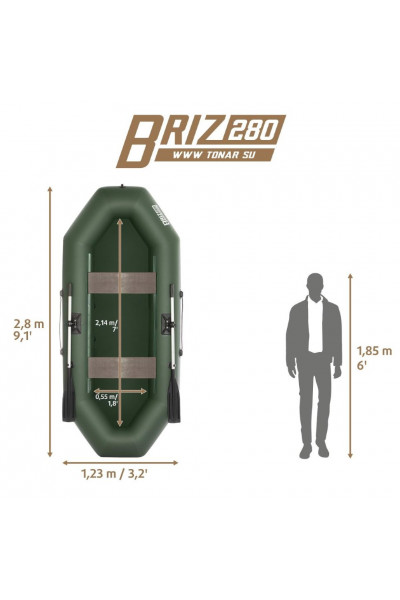 Лодка ПВХ Тонар Бриз 280 (зеленая) Лодка ПВХ Тонар Бриз 280 (зеленая)