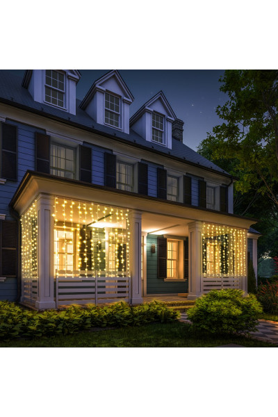 Уличная светодиодная гирлянда (теплый свет) Vegas Занавес 96 LED, 6 нитей, 1,5х1,5 м, 4,5V 55147 Уличная светодиодная гирлянда (теплый свет) Vegas Занавес 96 LED, 6 нитей, 1,5х1,5 м, 4,5V 55147