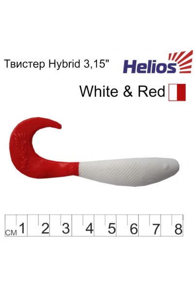 Твистер Helios Hybrid 3,15/8,0 см, цвет White & RT 7 шт HS-14/1-003 Твистер Helios Hybrid 3,15/8,0 см, цвет White & RT 7 шт HS-14/1-003